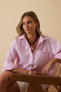Miya Shirt - Pink Stripe Ceres Hotel