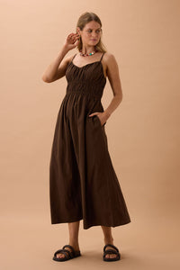 Rhea Midi Dress - Chocolate
