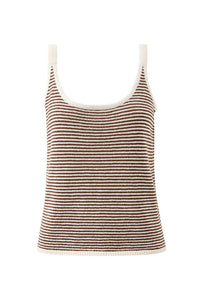 Fia Stripe Knit Tank - Chocolate Ecru Stripe