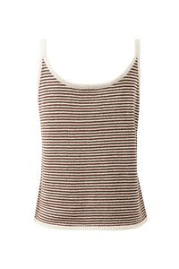 Fia Stripe Knit Tank - Chocolate Ecru Stripe
