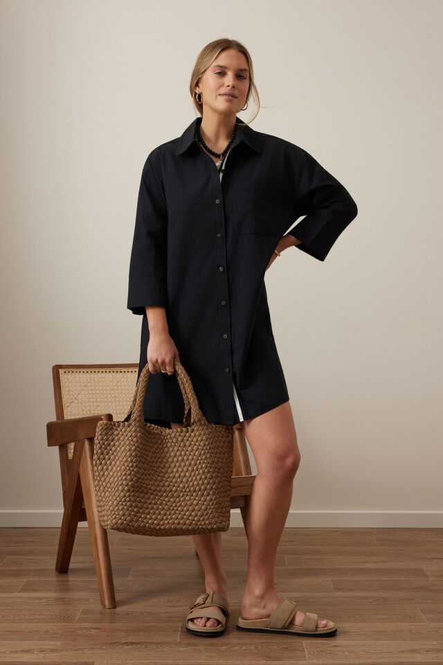 Anna Shirt Dress - Black