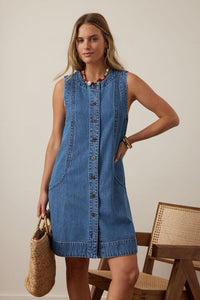 Suki Shift Dress - Fresh Indigo