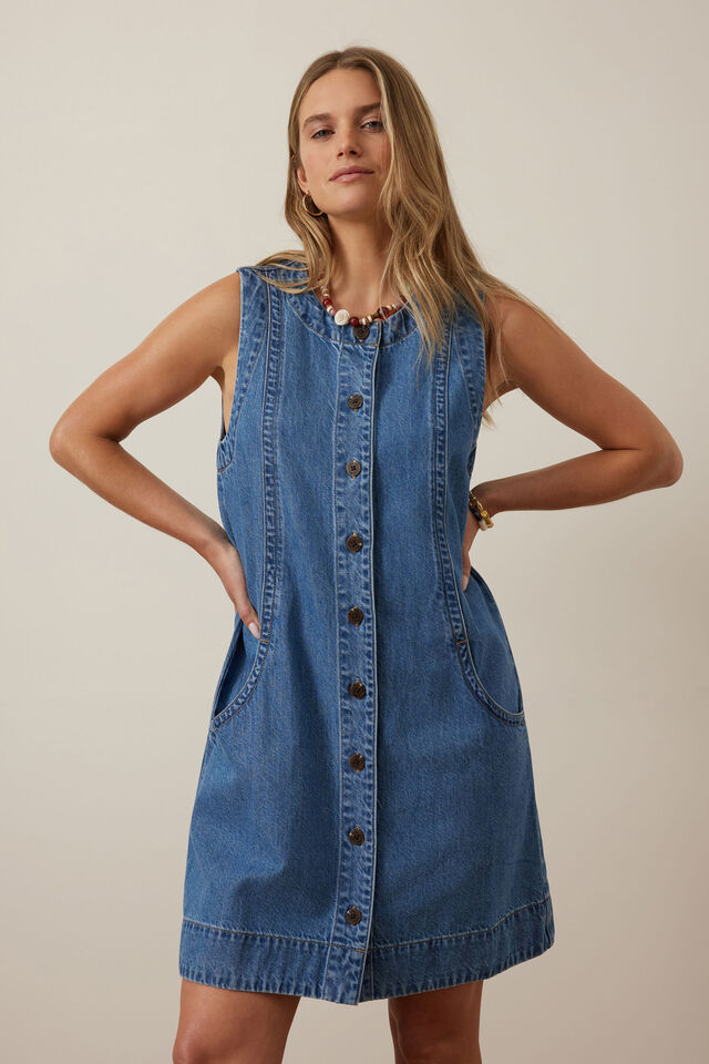 Suki Shift Dress - Fresh Indigo