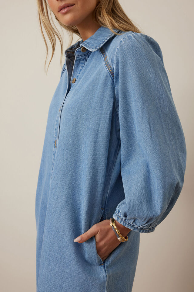 Lenny Mini Dress - Vintage Blue