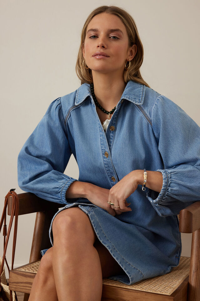 Lenny Mini Dress - Vintage Blue