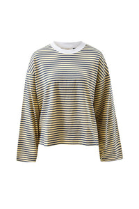 Beau Long Sleeve Slouchy Tee - Heritage Navy/Butter/Stone Stripe