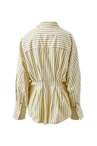 Ella Pleat Shirt - Butter Navy Stripe