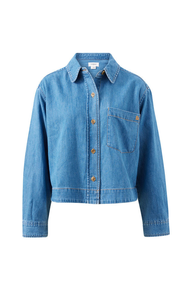 Elle Essential Shirt - Vintage Blue