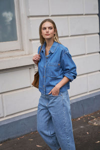 Elle Essential Shirt - Vintage Blue