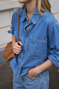 Elle Essential Shirt - Vintage Blue