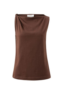 Tahlia Twist Strap Tank - Chocolate