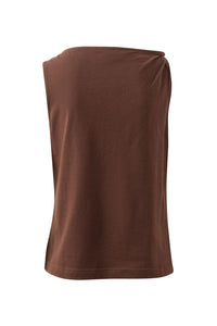 Tahlia Twist Strap Tank - Chocolate