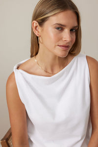 Tahlia Twist Strap Tank - White