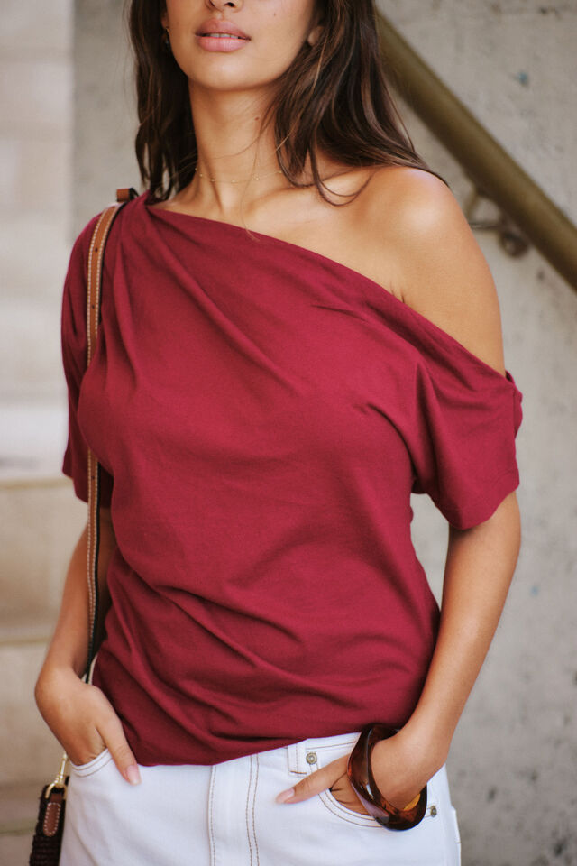 Gabi Ss Top - Burgundy