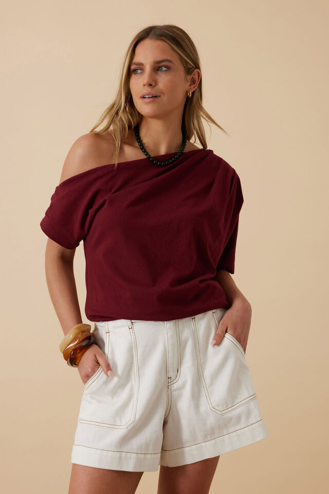Gabi Ss Top - Burgundy