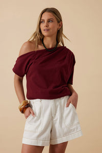 Gabi Ss Top - Burgundy