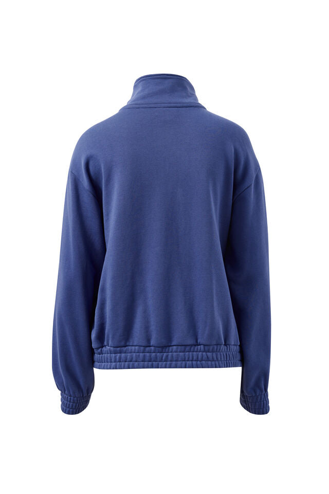 Freya Zip Thru Sweat - Washed Navy