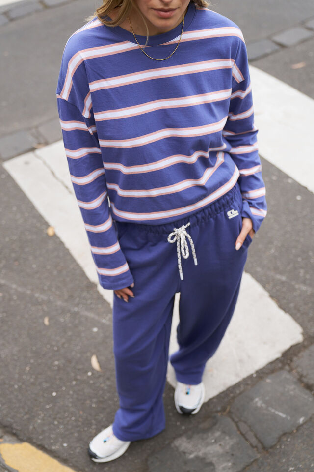 Jenna Tapered Trackpant - Washed Navy