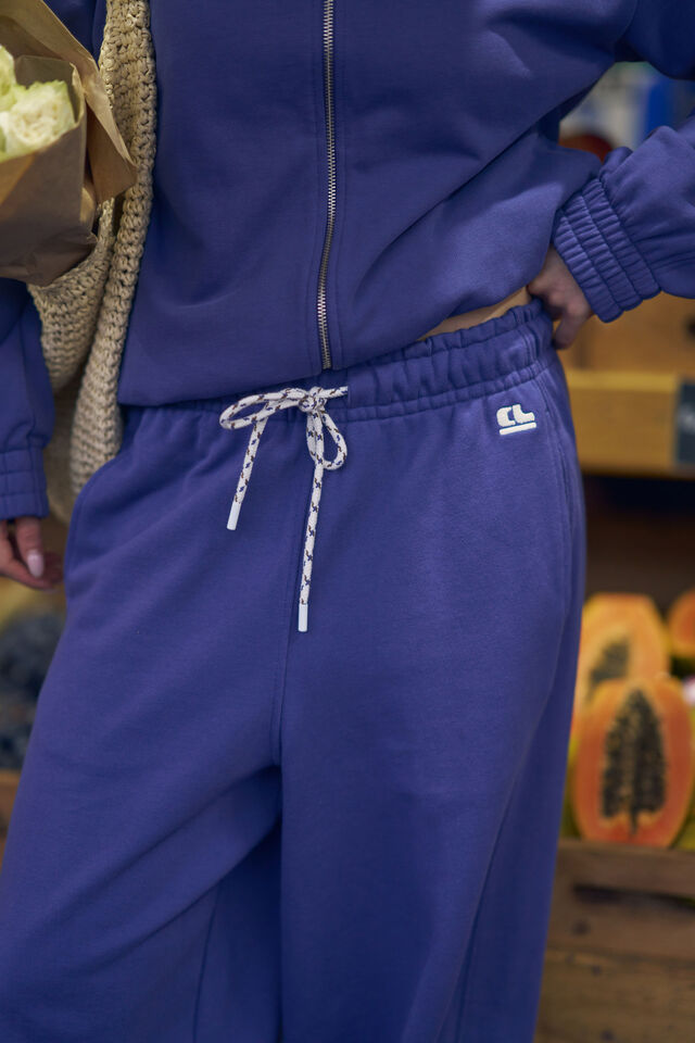 Jenna Tapered Trackpant - Washed Navy