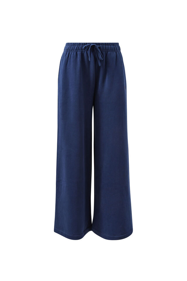 Ivy Wide Leg Trackpant - Heritage Navy