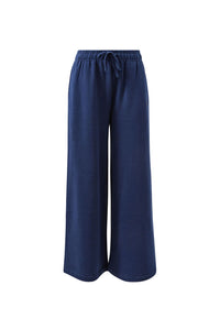 Ivy Wide Leg Trackpant - Heritage Navy