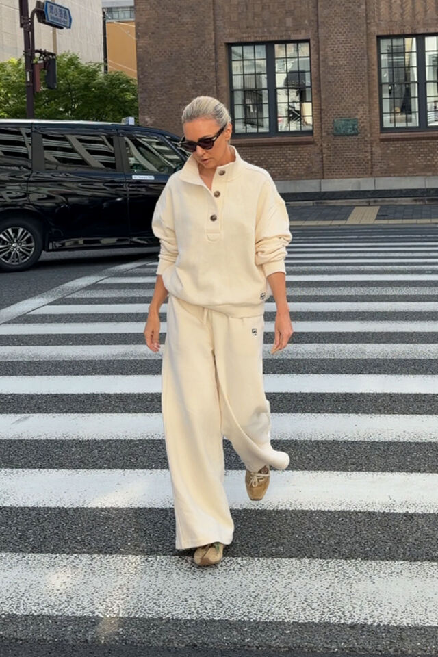 Ivy Wide Leg Trackpant - Marshmellow
