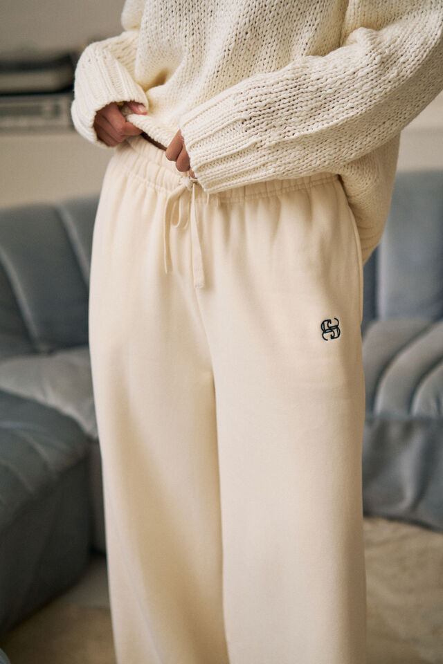 Ivy Wide Leg Trackpant - Marshmellow