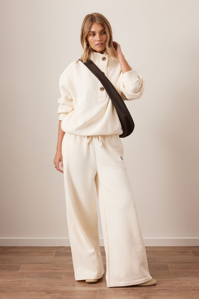 Ivy Wide Leg Trackpant - Marshmellow