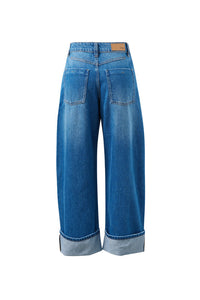 Frannie Cuffed Barrel Jean - Fresh Indigo
