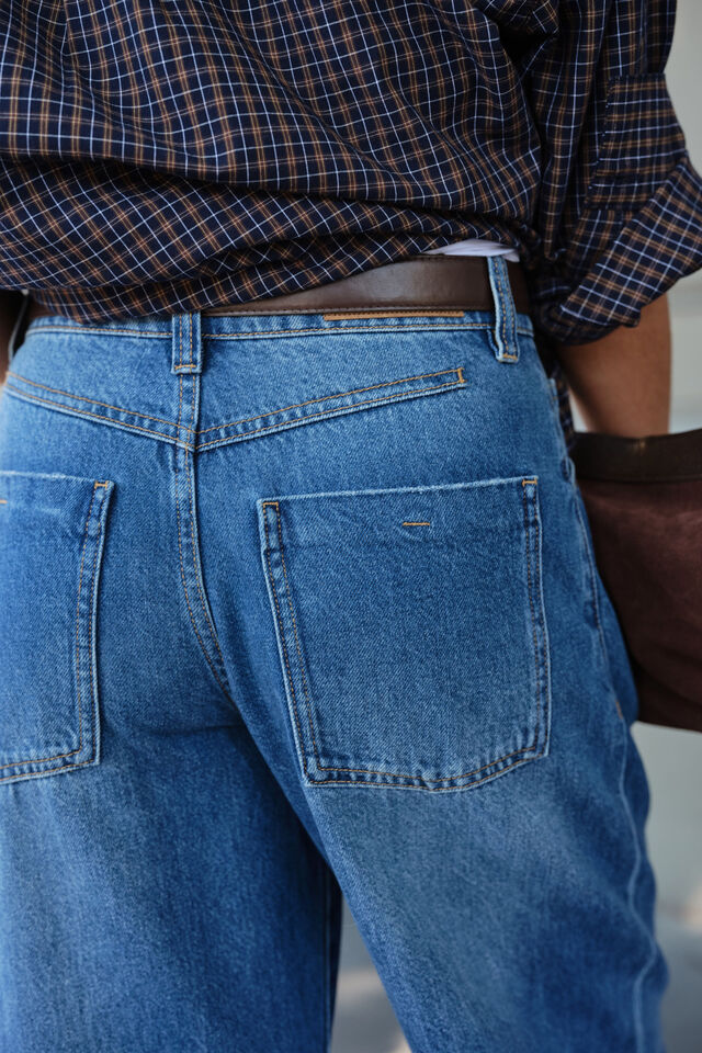 Frannie Cuffed Barrel Jean - Fresh Indigo