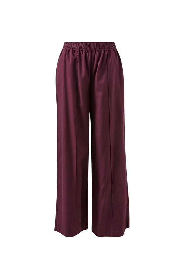 Izzie Pinstitch Pant - Burgundy