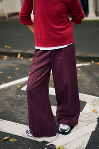 Izzie Pinstitch Pant - Burgundy