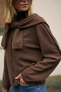 Penny Knit Cardi - Choc Marle