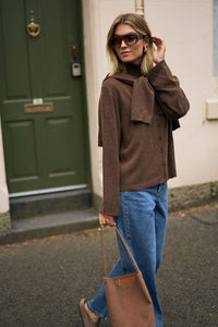 Penny Knit Cardi - Choc Marle