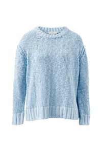 Sage Chunky Knit Crew - Sky Blue