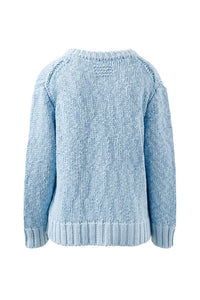 Sage Chunky Knit Crew - Sky Blue