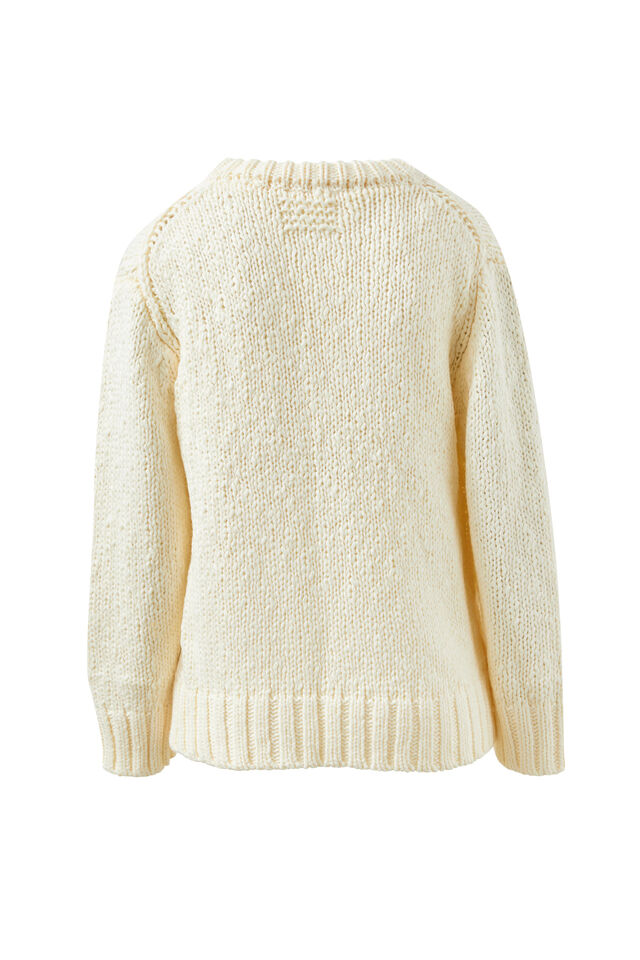 Sage Chunky Knit Crew - Marshmallow
