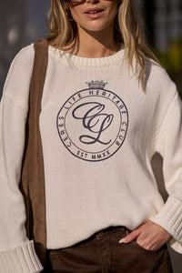 Hayden Oversized Knitted Crew - Milk Sport