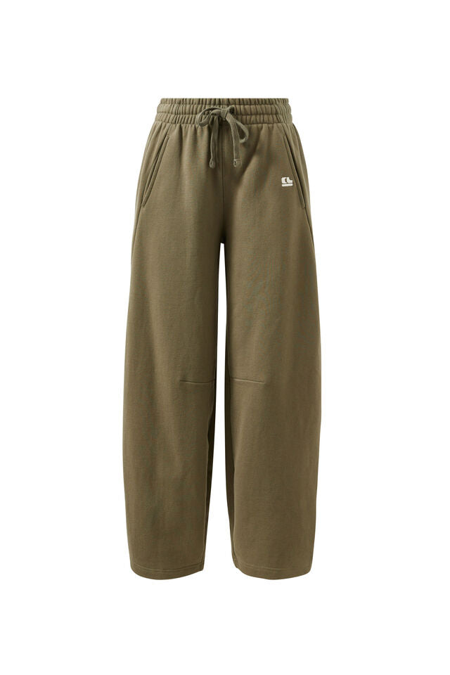 Elise Barrel Trackpant - Washed Olive