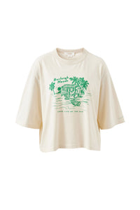 Macy Print Tee - Buff/Burleigh Heads