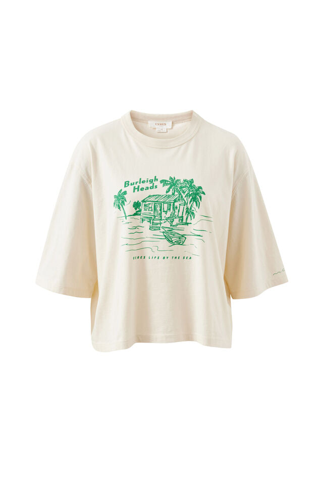 Macy Print Tee - Buff/Burleigh Heads