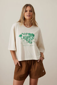 Macy Print Tee - Buff/Burleigh Heads