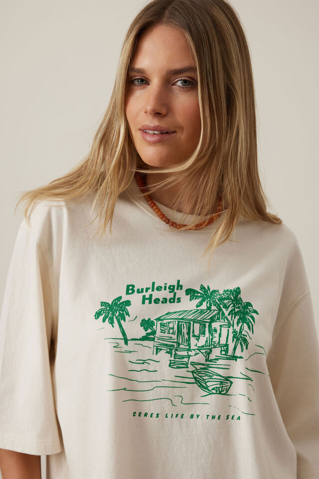 Macy Print Tee - Buff/Burleigh Heads