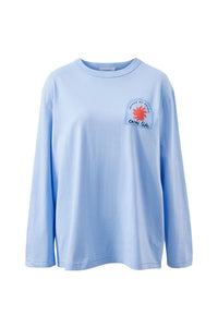 Finn Oversized Long Sleeve Tee - Sky Blue/Voyage AU Soleil