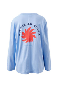 Finn Oversized Long Sleeve Tee - Sky Blue/Voyage AU Soleil