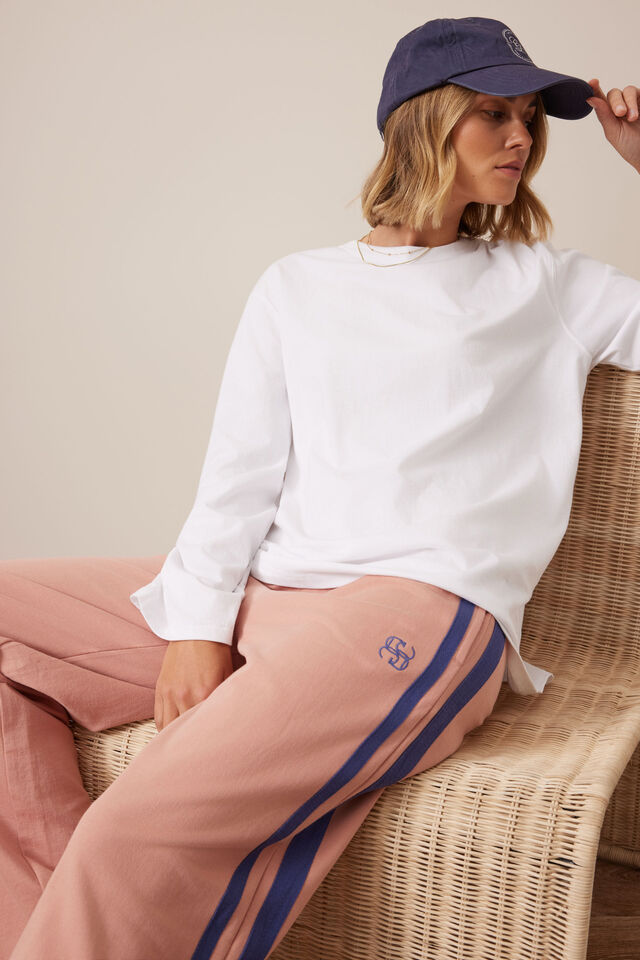 Finn Oversized Long Sleeve Tee - White
