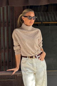 Alex Knit Funnel Neck Pullover - Oat Marle