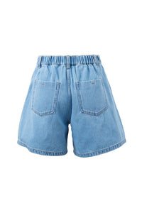 Pearl Pleat Short - Vintage Blue