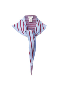 Sully Triangle Knit Scarf - Sky Blue/Washed Burgundy