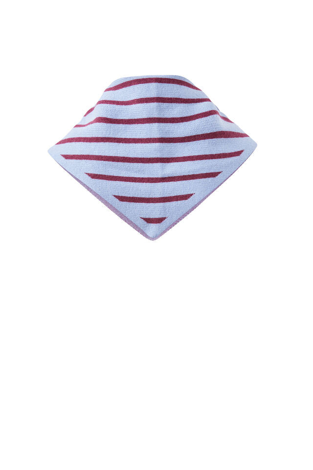 Sully Triangle Knit Scarf - Sky Blue/Washed Burgundy